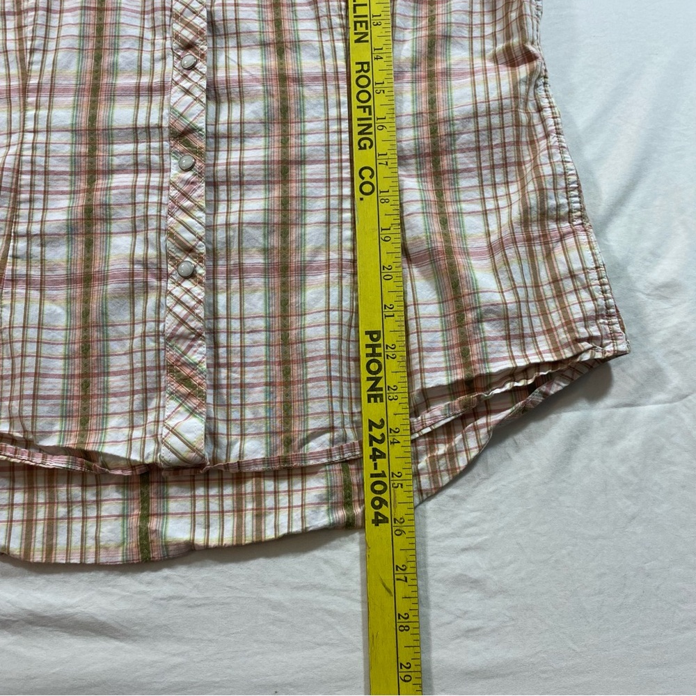 Panhandle Plaid Short Sleeve Shirt women’s Large Pearl snap button down shirt - Picture 4 of 5